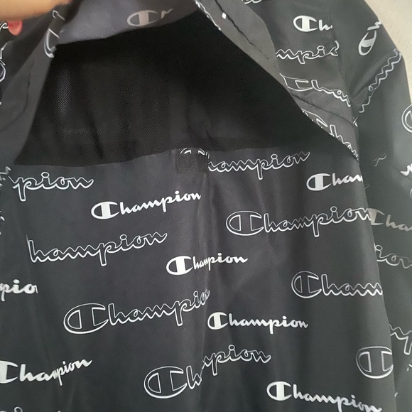 Unisex Champion Black and White Logo Rain jacket - Picture 6 of 8